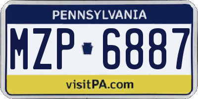 PA license plate MZP6887