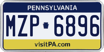 PA license plate MZP6896