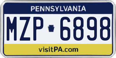PA license plate MZP6898