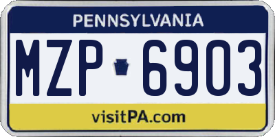 PA license plate MZP6903