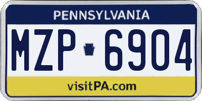 PA license plate MZP6904