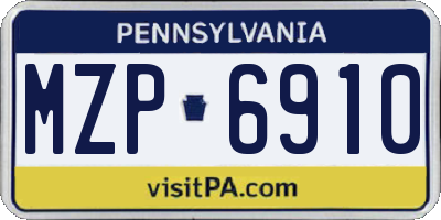PA license plate MZP6910