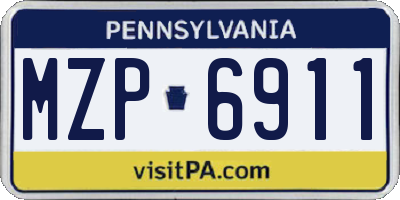 PA license plate MZP6911