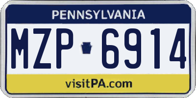PA license plate MZP6914