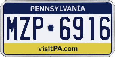 PA license plate MZP6916