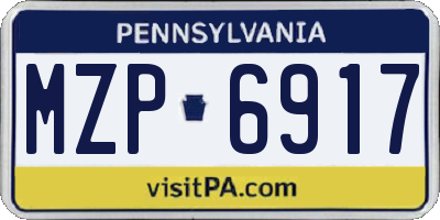 PA license plate MZP6917