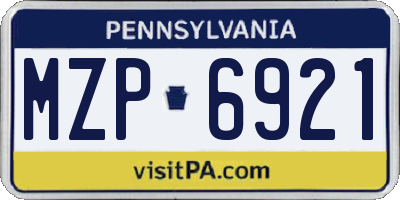 PA license plate MZP6921