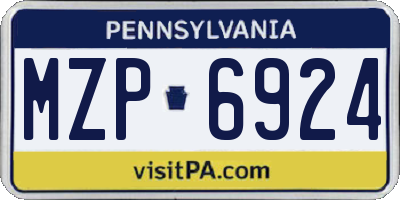 PA license plate MZP6924