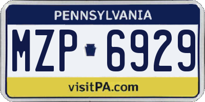 PA license plate MZP6929