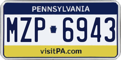 PA license plate MZP6943