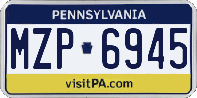 PA license plate MZP6945