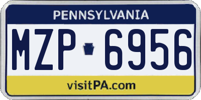 PA license plate MZP6956