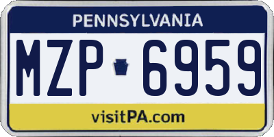 PA license plate MZP6959
