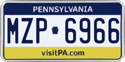 PA license plate MZP6966