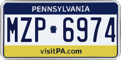 PA license plate MZP6974