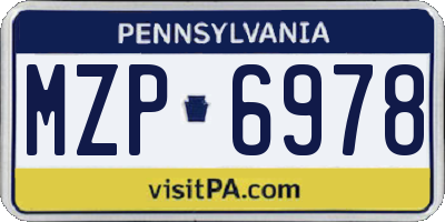 PA license plate MZP6978