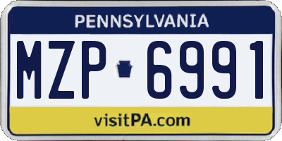 PA license plate MZP6991