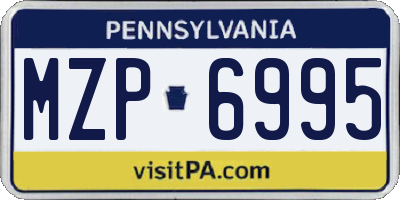 PA license plate MZP6995