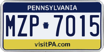 PA license plate MZP7015