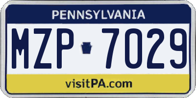 PA license plate MZP7029