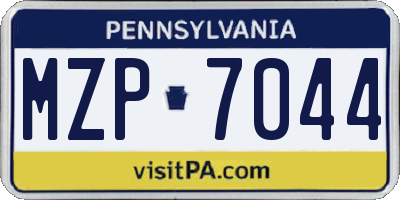 PA license plate MZP7044