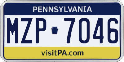 PA license plate MZP7046