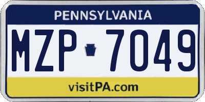 PA license plate MZP7049
