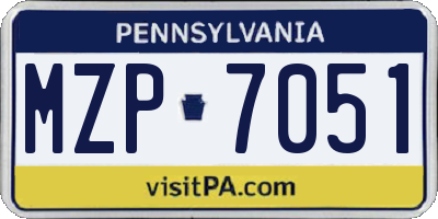 PA license plate MZP7051