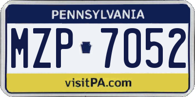 PA license plate MZP7052