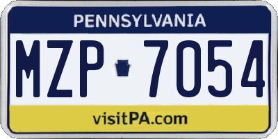 PA license plate MZP7054