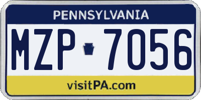 PA license plate MZP7056