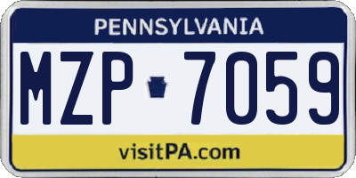 PA license plate MZP7059