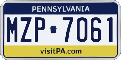 PA license plate MZP7061