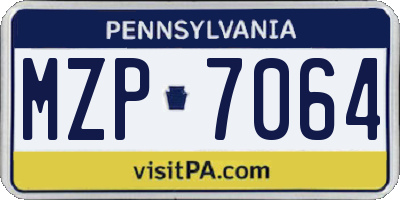 PA license plate MZP7064