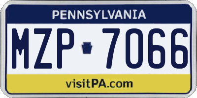 PA license plate MZP7066