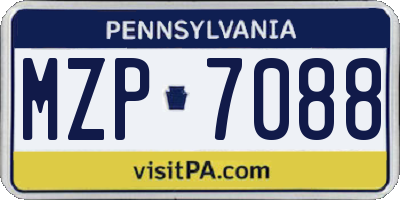 PA license plate MZP7088