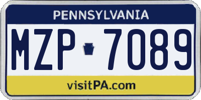 PA license plate MZP7089