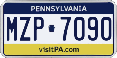 PA license plate MZP7090