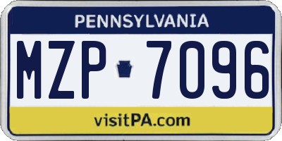 PA license plate MZP7096