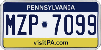 PA license plate MZP7099