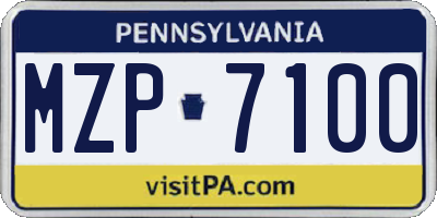 PA license plate MZP7100