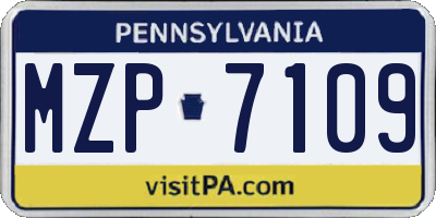 PA license plate MZP7109