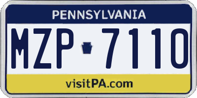 PA license plate MZP7110