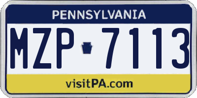 PA license plate MZP7113