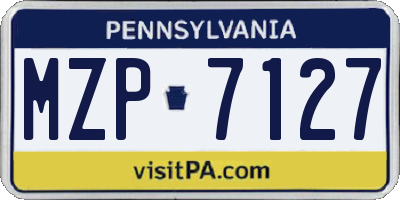 PA license plate MZP7127