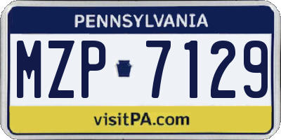 PA license plate MZP7129