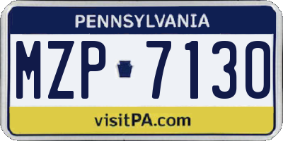 PA license plate MZP7130