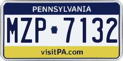 PA license plate MZP7132
