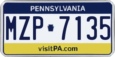 PA license plate MZP7135