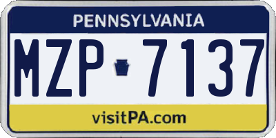 PA license plate MZP7137